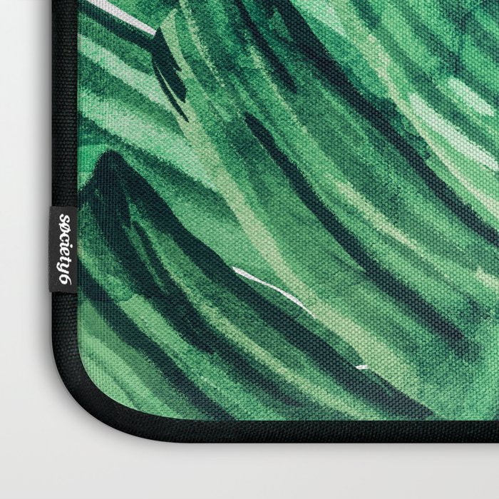 Tropical State of Mind | Watercolor Palm Banana Leaves Painting | Botanical Jungle Bohemian Plants Laptop Sleeve Gallery Image 3
