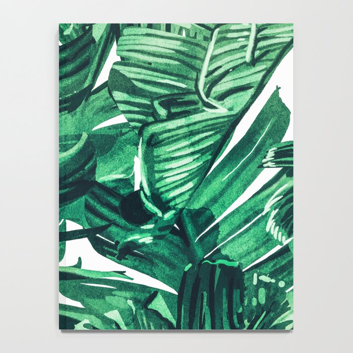 Tropical State of Mind | Watercolor Palm Banana Leaves Painting | Botanical Jungle Bohemian Plants Notebook Gallery Image 4