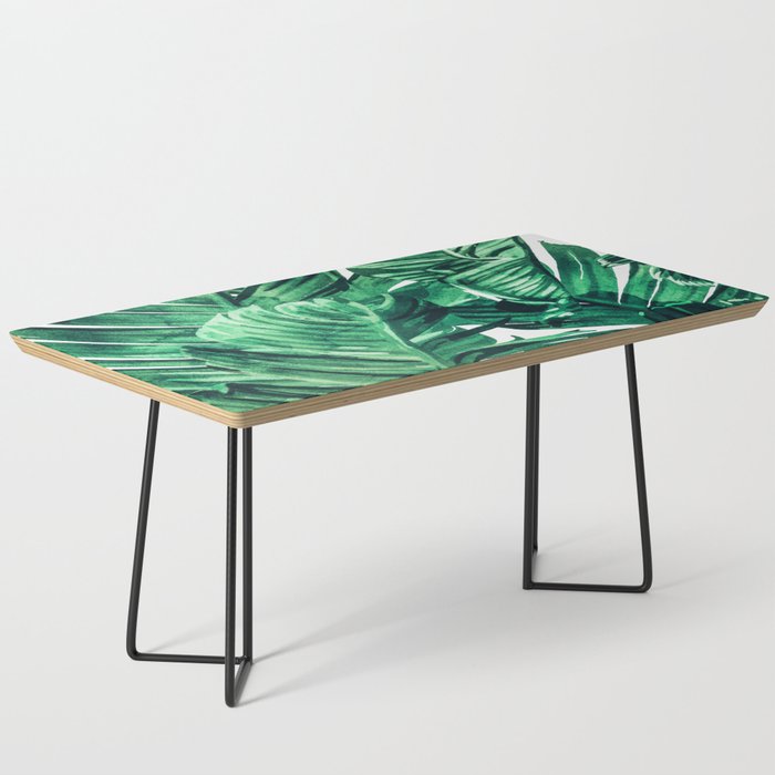 Tropical State of Mind | Watercolor Palm Banana Leaves Painting | Botanical Jungle Bohemian Plants Coffee Table Gallery Image 1