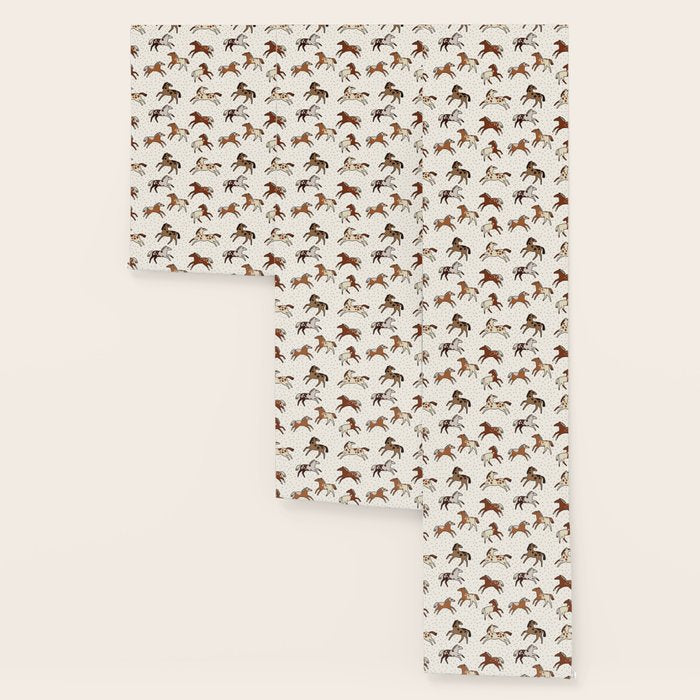 Appaloosa Wild Horses Pattern in Warm Neutrals Western  Wallpaper Gallery Image 3