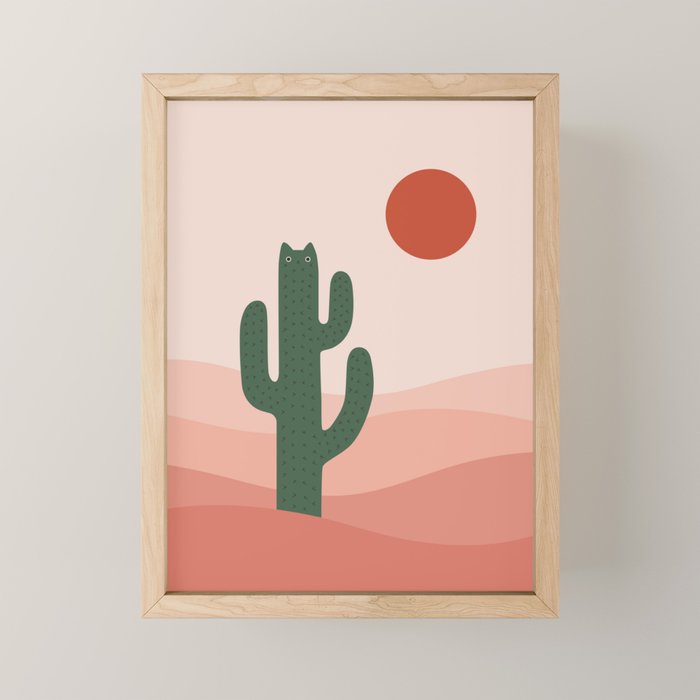 Cat Landscape 84: Cat-tus Mini Art Print Gallery Image 1