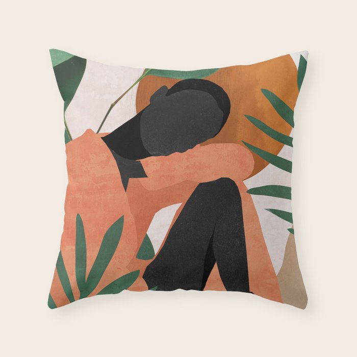 Tropical Girl 10 Throw Pillow Gallery Image 1