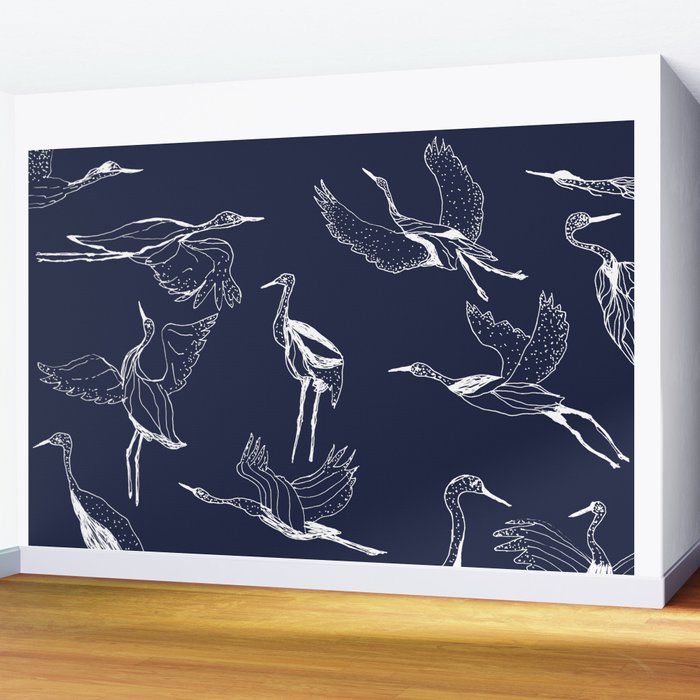 Cranes Wall Mural Gallery Image 2