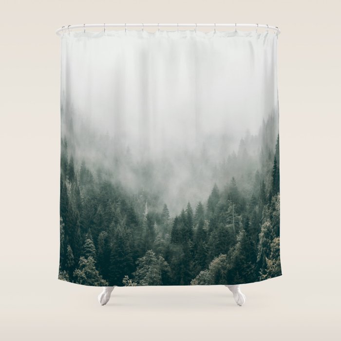 Foggy Forest 3 Shower Curtain Gallery Image 1