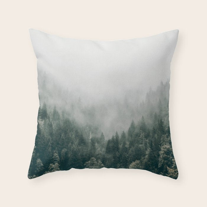 Foggy Forest 3 Throw Pillow Gallery Image 6