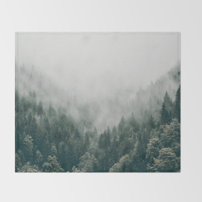 Foggy Forest 3 Throw Blanket Gallery Image 2