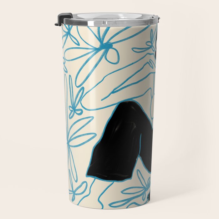 WOMAN IN A FIELD OF FLOWERS Travel Mug Gallery Image 3