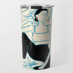 WOMAN IN A FIELD OF FLOWERS Travel Mug Gallery Image 1