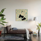 WOMAN IN A FIELD OF FLOWERS Wood Wall Art Gallery Image 2
