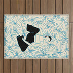 WOMAN IN A FIELD OF FLOWERS Outdoor Rug Gallery Image 1