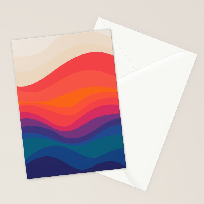 Sacred Geometric Waves: Retro 80s Edition Stationery Card Gallery Image 2