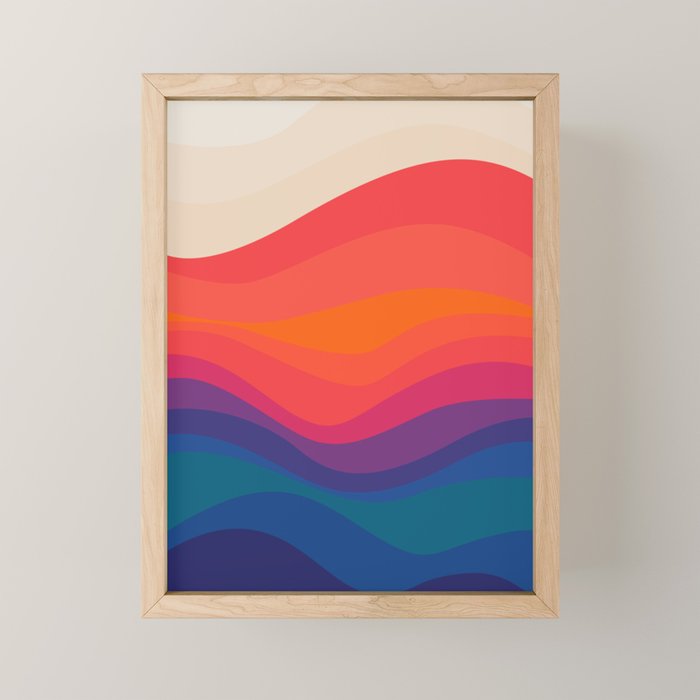 Sacred Geometric Waves: Retro 80s Edition Mini Art Print Gallery Image 1