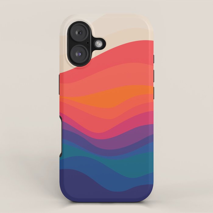 Sacred Geometric Waves: Retro 80s Edition iPhone Case Gallery Image 1