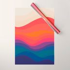 Sacred Geometric Waves: Retro 80s Edition Wrapping Paper Gallery Image 1
