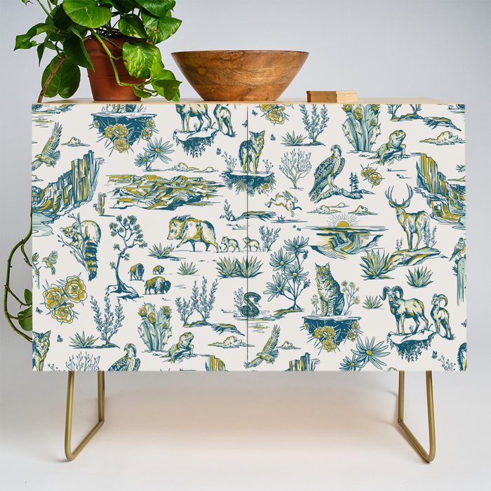 Grand Canyon National Park Wildlife Pattern Credenza Gallery Image 1