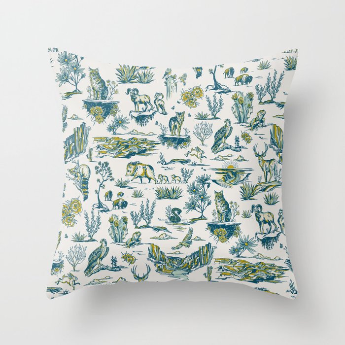 Grand Canyon National Park Wildlife Pattern Throw Pillow Gallery Image 6