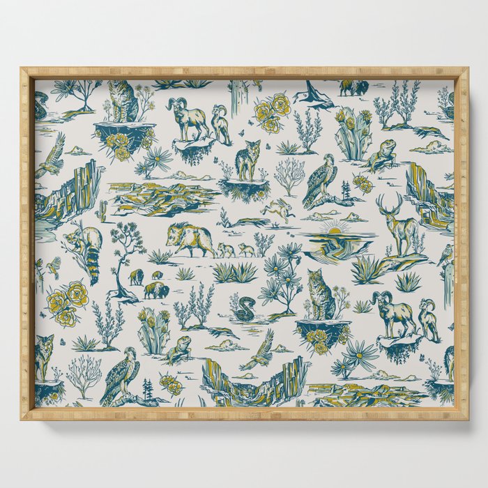 Grand Canyon National Park Wildlife Pattern Serving Tray Gallery Image 1