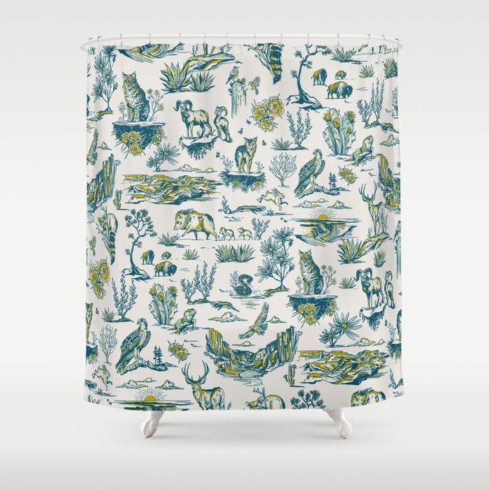 Grand Canyon National Park Wildlife Pattern Shower Curtain Gallery Image 1