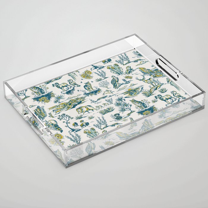 Grand Canyon National Park Wildlife Pattern Acrylic Tray Gallery Image 1