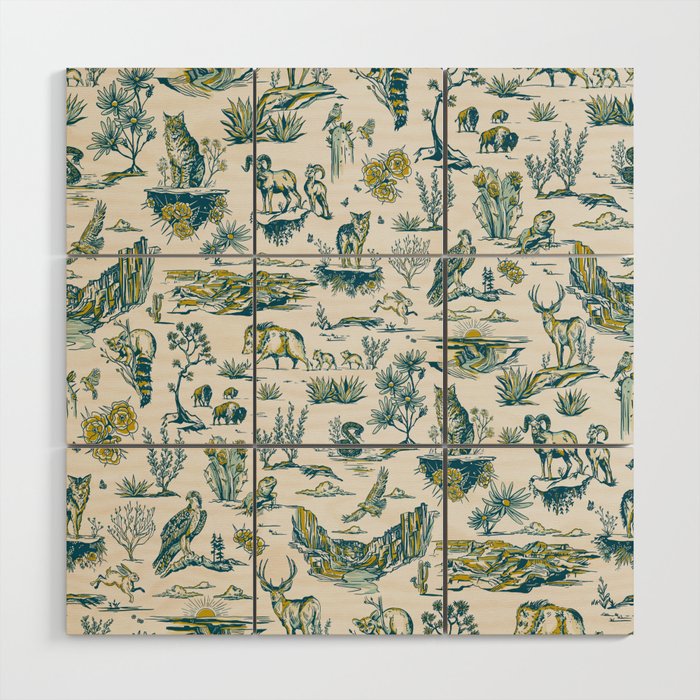 Grand Canyon National Park Wildlife Pattern Wood Wall Art Gallery Image 1