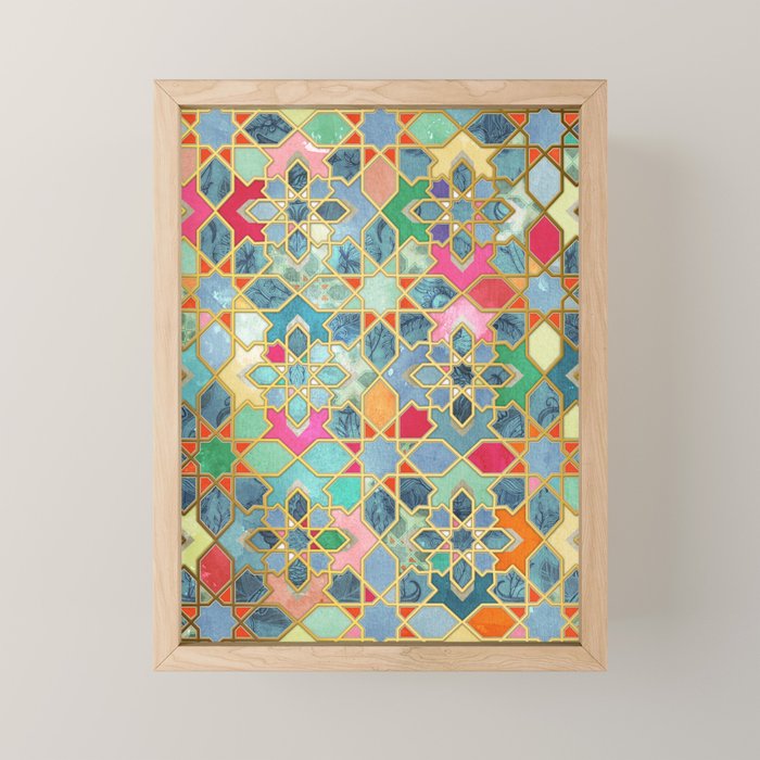 Gilt & Glory - Colorful Moroccan Mosaic Mini Art Print Gallery Image 1