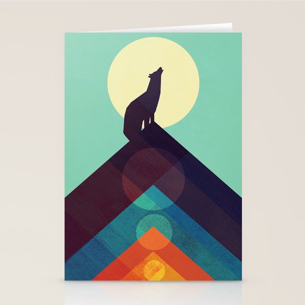 Howling Wild Wolf Stationery Card Gallery Image 2