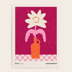 Abstract modern vase and flower. Enjoy the Now quote Poster Gallery Image 4