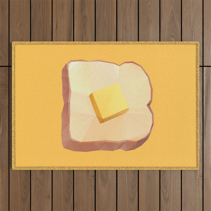 Toast with Butter polygon art Outdoor Rug Gallery Image 1