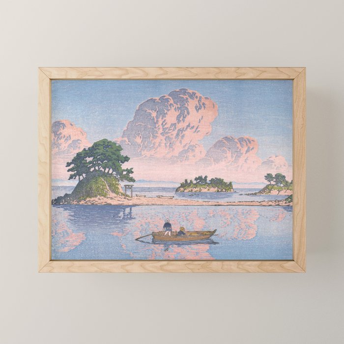 Fishermen At Kujukushima Island By Hasui Kawase - Vintage Japanese Woodblock Print Art Mini Art Print Gallery Image 1
