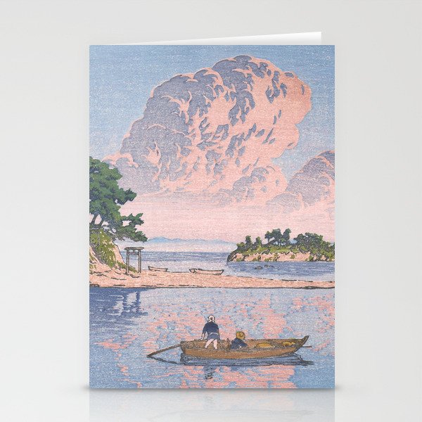 Fishermen At Kujukushima Island By Hasui Kawase - Vintage Japanese Woodblock Print Art Stationery Card Gallery Image 2