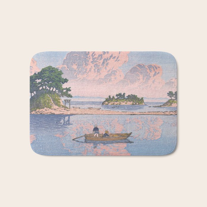 Fishermen At Kujukushima Island By Hasui Kawase - Vintage Japanese Woodblock Print Art Bath Mat Gallery Image 1