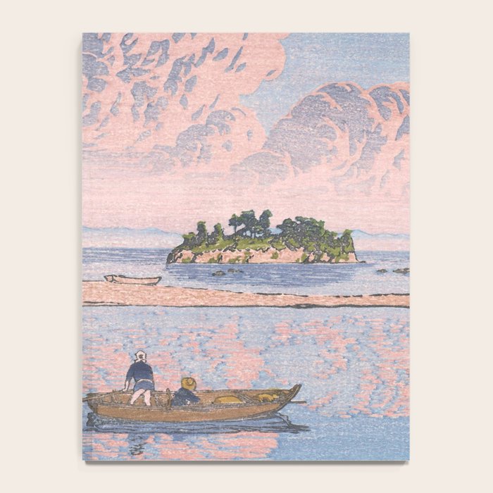 Fishermen At Kujukushima Island By Hasui Kawase - Vintage Japanese Woodblock Print Art Notebook Gallery Image 4