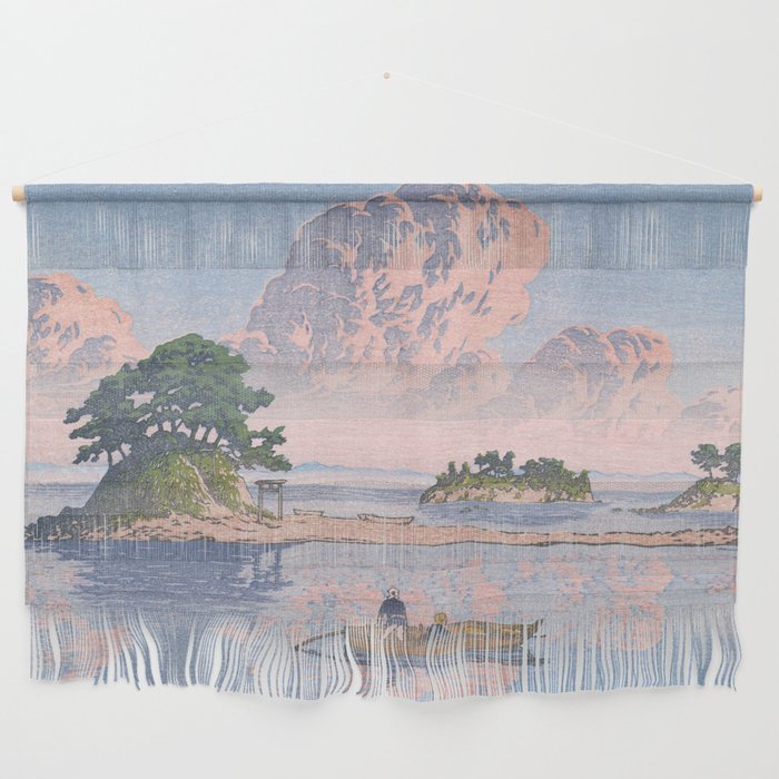 Fishermen At Kujukushima Island By Hasui Kawase - Vintage Japanese Woodblock Print Art Wall Hanging Gallery Image 1