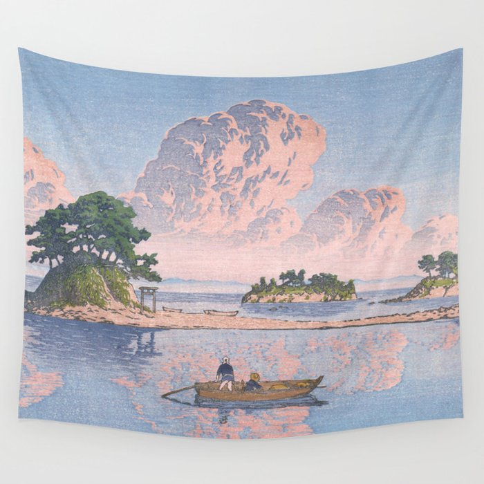 Fishermen At Kujukushima Island By Hasui Kawase - Vintage Japanese Woodblock Print Art Wall Tapestry Gallery Image 4