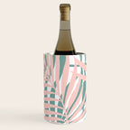 Summer, Tropical Green and Pink, Palm Leaves Pattern Wine Chiller Gallery Image 1