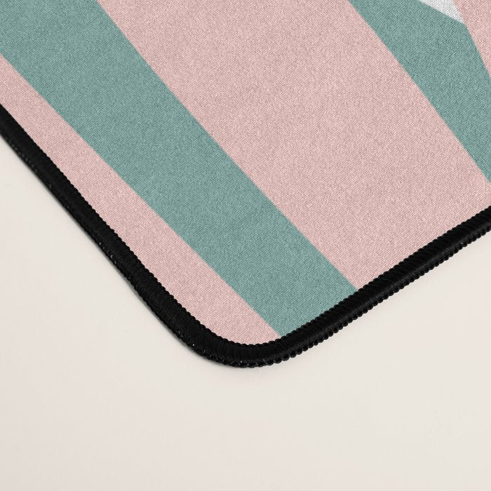 Summer, Tropical Green and Pink, Palm Leaves Pattern Desk Mat Gallery Image 4