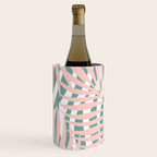 Summer, Tropical Green and Pink, Palm Leaves Pattern Wine Chiller Gallery Image 2