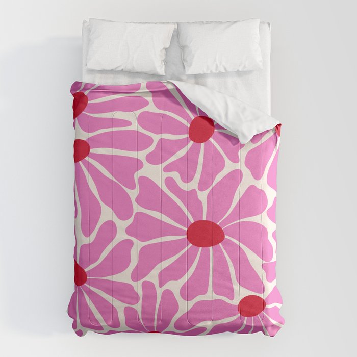 Big Groovy Flower - Pink and Red Comforter Gallery Image 1