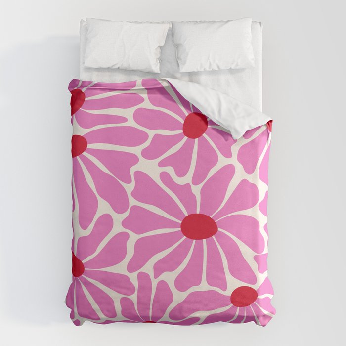 Big Groovy Flower - Pink and Red Duvet Cover Gallery Image 6