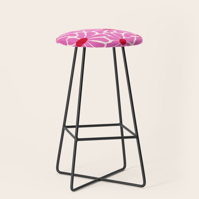 Big Groovy Flower - Pink and Red Stool Gallery Image 1