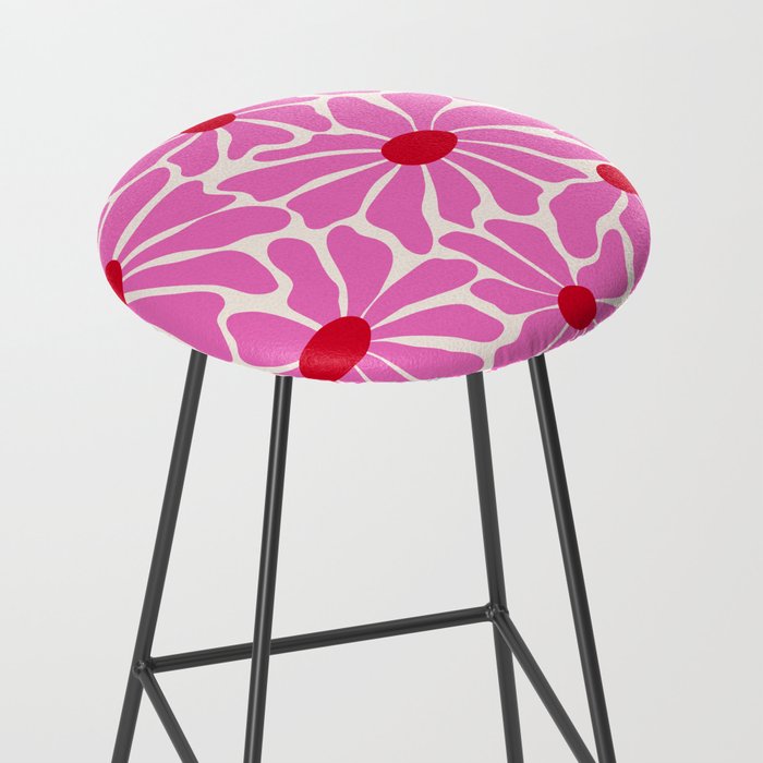 Big Groovy Flower - Pink and Red Stool Gallery Image 2