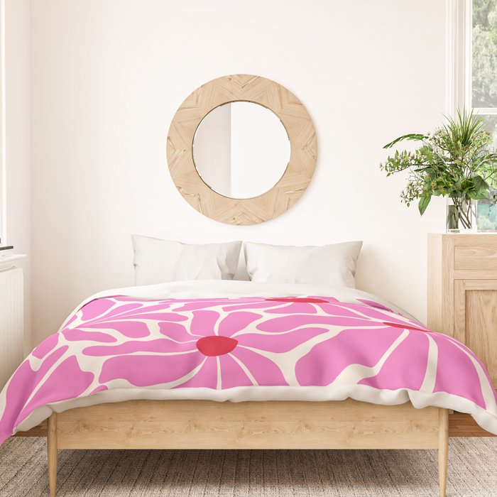 Big Groovy Flower - Pink and Red Duvet Cover Gallery Image 3