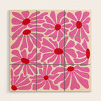 Big Groovy Flower - Pink and Red Wood Wall Art Gallery Image 1