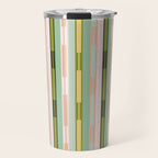 Vertical Striped Geo Chain Geometric Pattern Green Pink Yellow Travel Mug Gallery Image 1