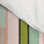 Vertical Striped Geo Chain Geometric Pattern Green Pink Yellow Comforter Gallery Image 4