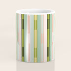 Vertical Striped Geo Chain Geometric Pattern Green Pink Yellow Coffee Mug Gallery Image 4