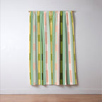 Vertical Striped Geo Chain Geometric Pattern Green Pink Yellow Window Curtain Gallery Image 3