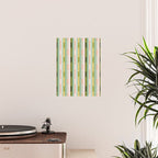 Vertical Striped Geo Chain Geometric Pattern Green Pink Yellow Poster Gallery Image 2