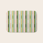 Vertical Striped Geo Chain Geometric Pattern Green Pink Yellow Bath Mat Gallery Image 1