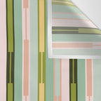 Vertical Striped Geo Chain Geometric Pattern Green Pink Yellow Wall Tapestry Gallery Image 3